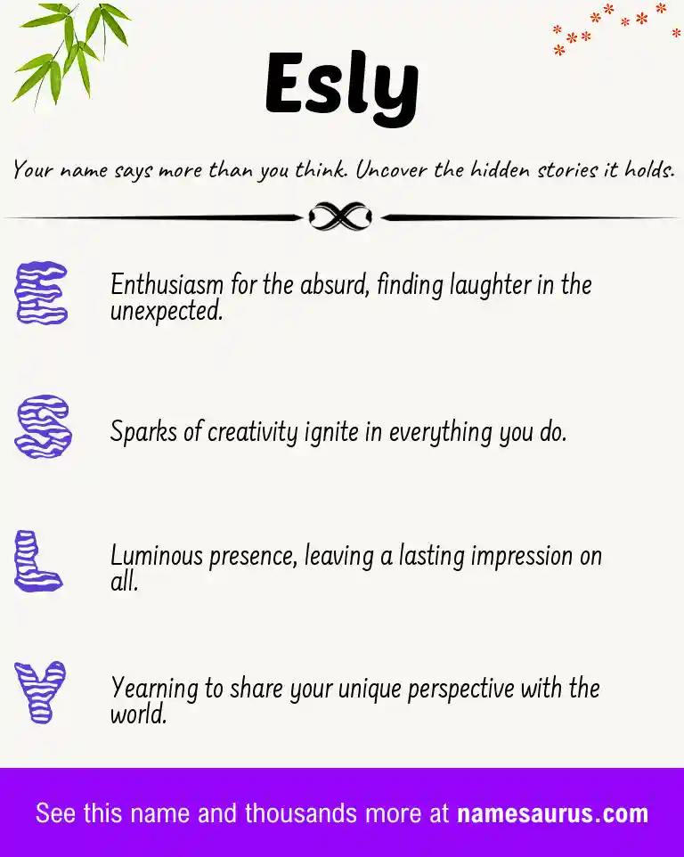 Acrostic poem about Esly.