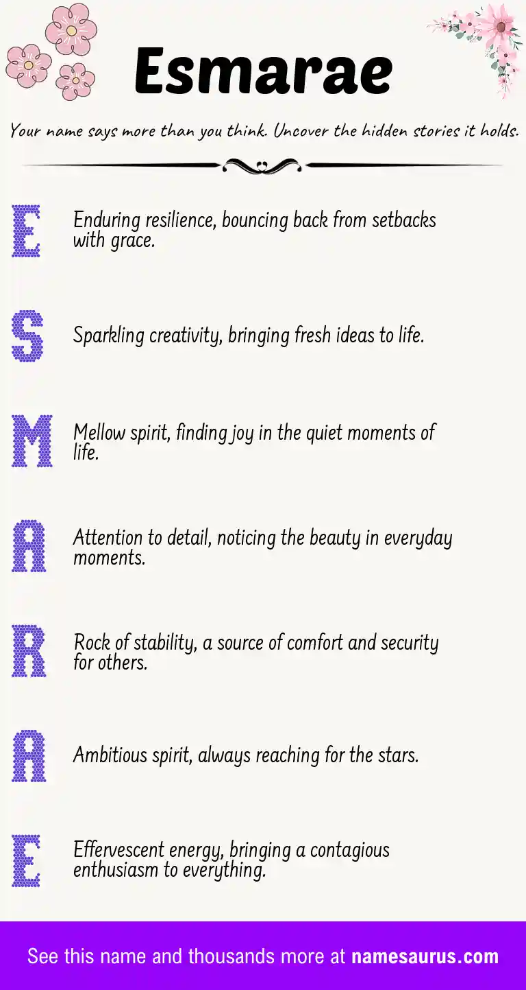 Acrostic poem about Esmarae.