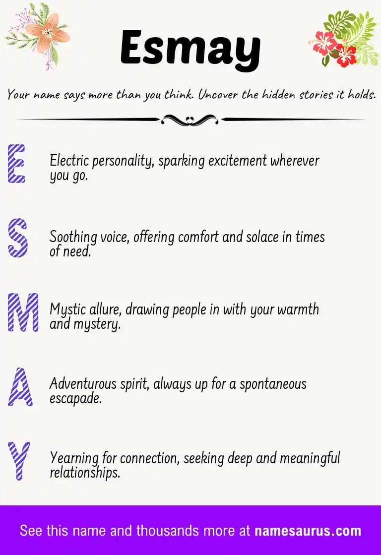 Acrostic poem about Esmay.
