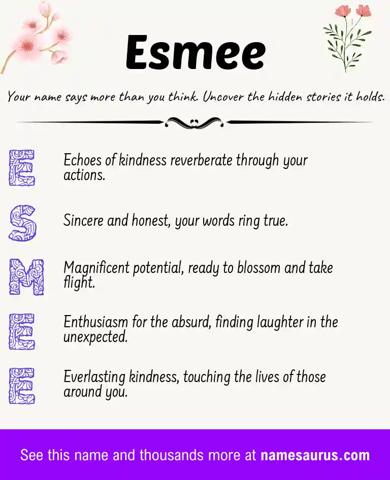 Acrostic poem about Esmee.