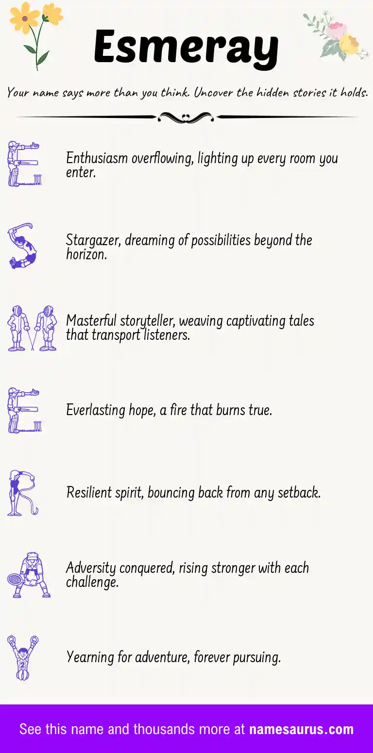Acrostic poem about Esmeray.