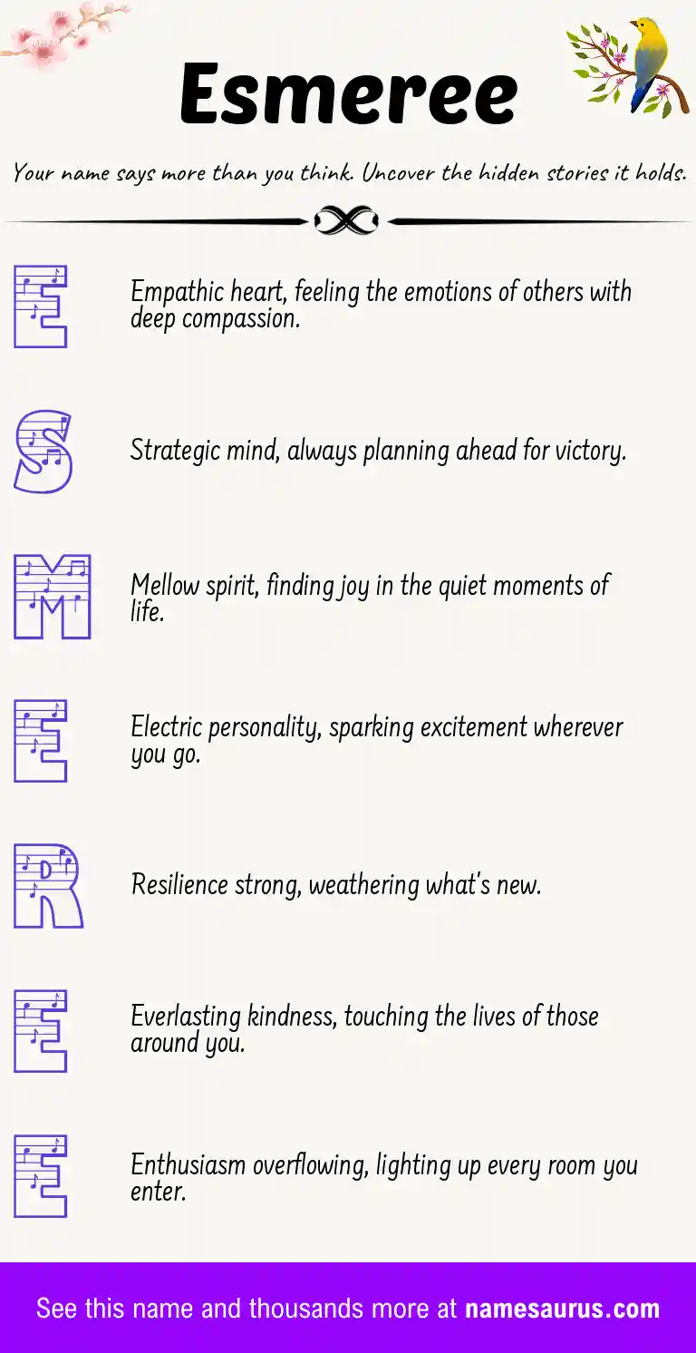 Acrostic poem about Esmeree.
