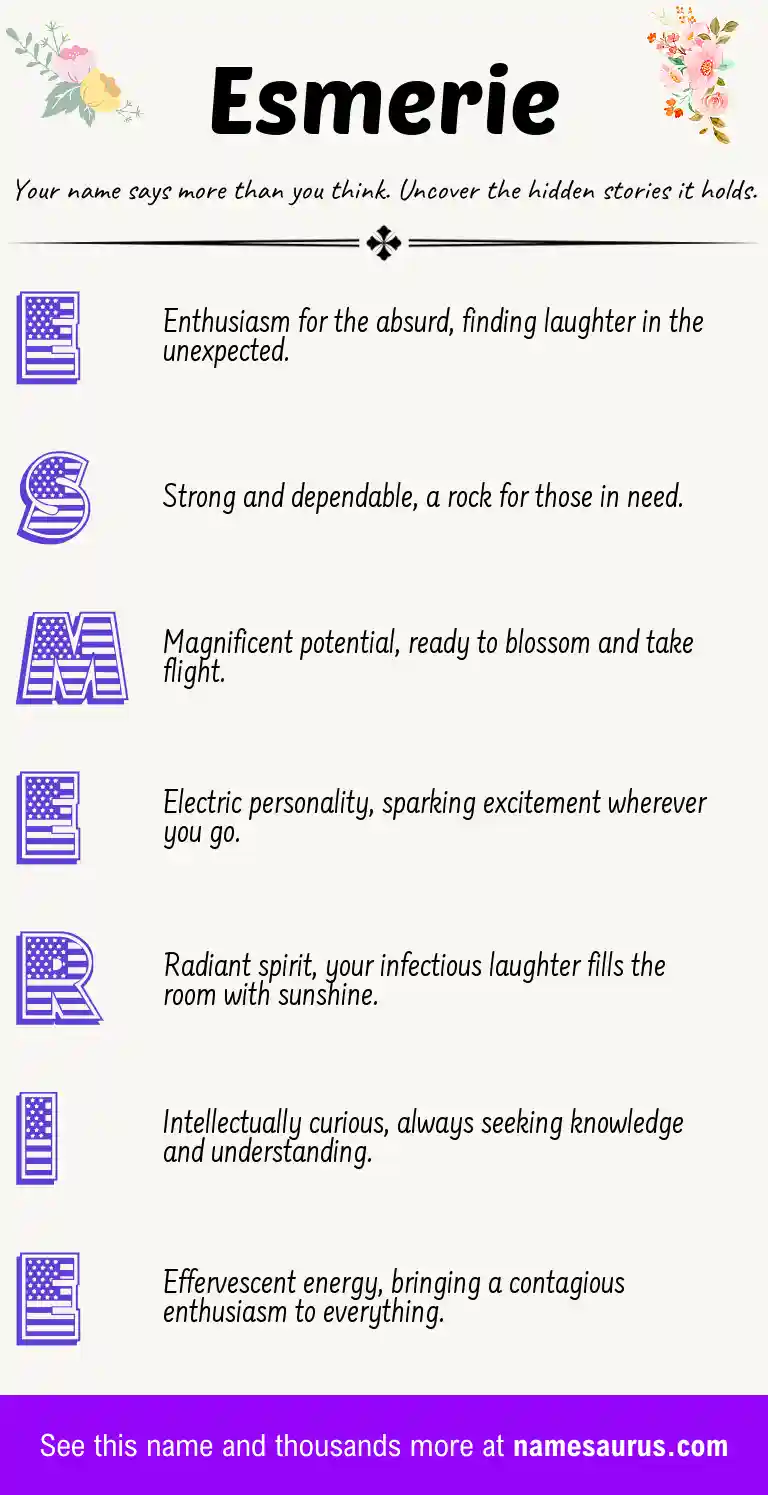 Acrostic poem about Esmerie.