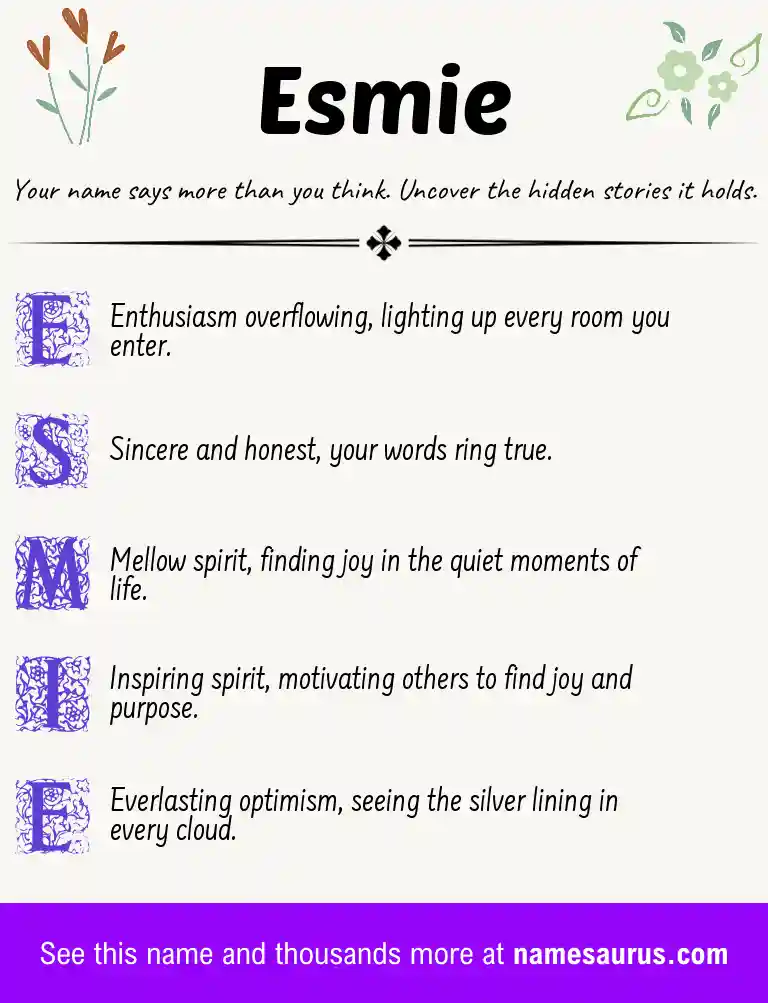 Acrostic poem about Esmie.