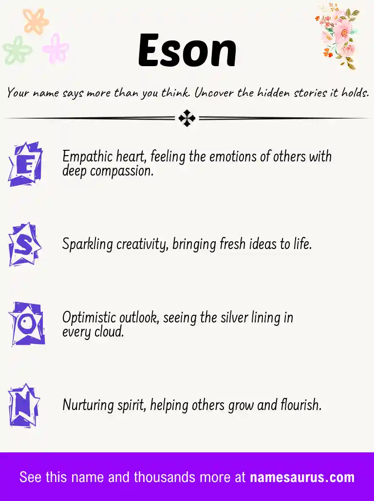 Acrostic poem about Eson.