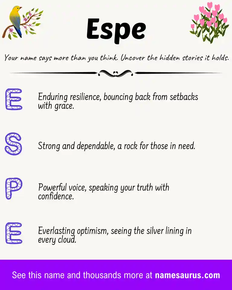 Acrostic poem about Espe.