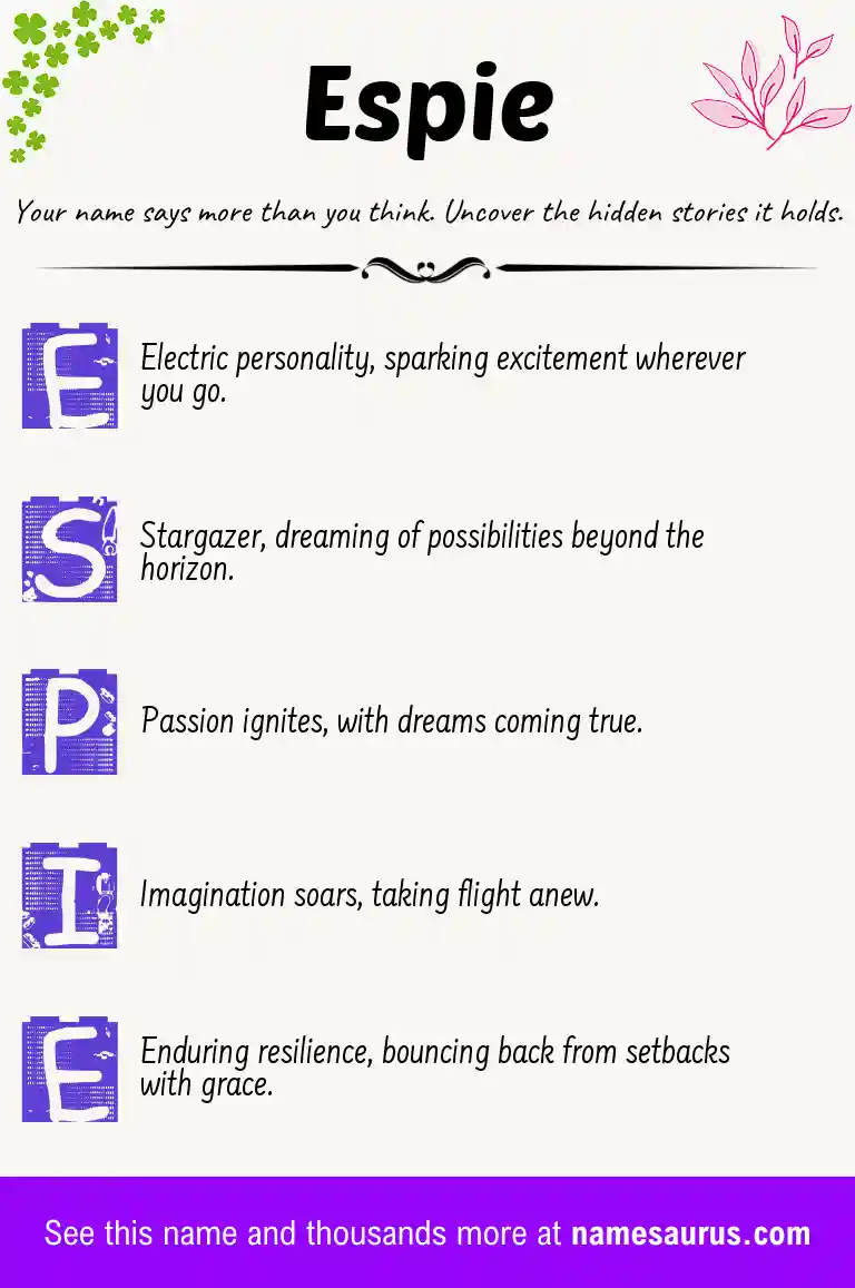 Acrostic poem about Espie.