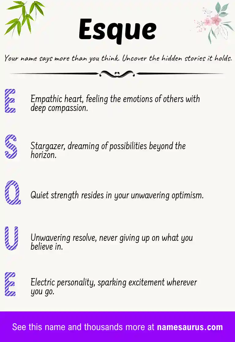 Acrostic poem about Esque.