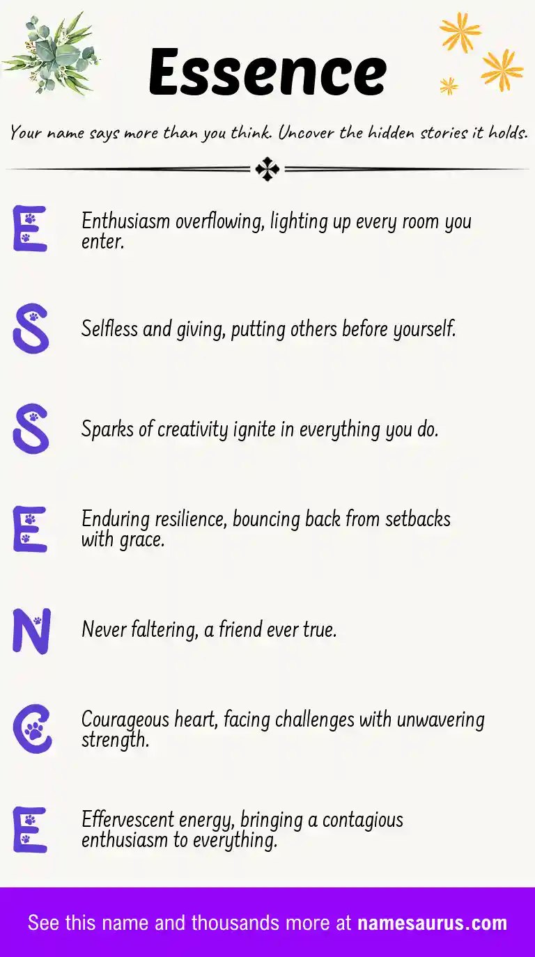 Acrostic poem about Essence.