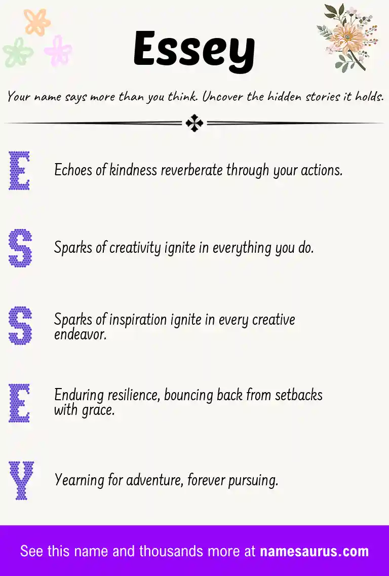 Acrostic poem about Essey.