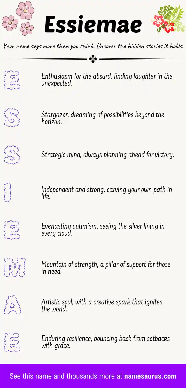 Acrostic poem about Essiemae.