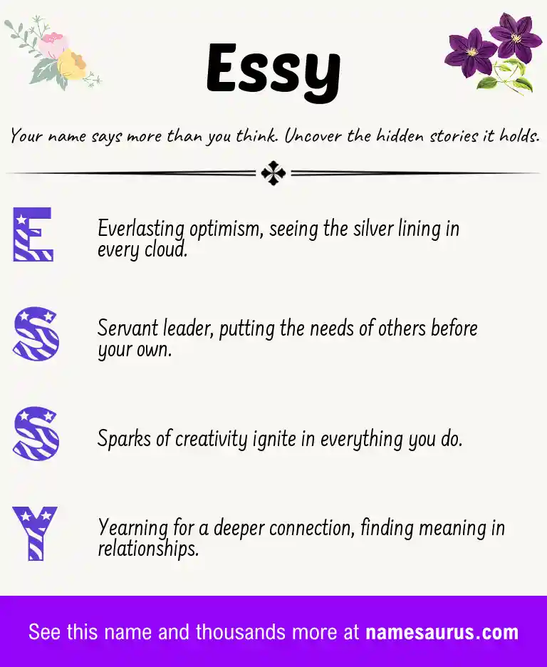 Acrostic poem about Essy.