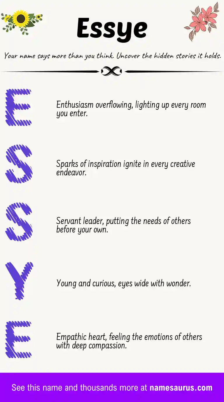 Acrostic poem about Essye.