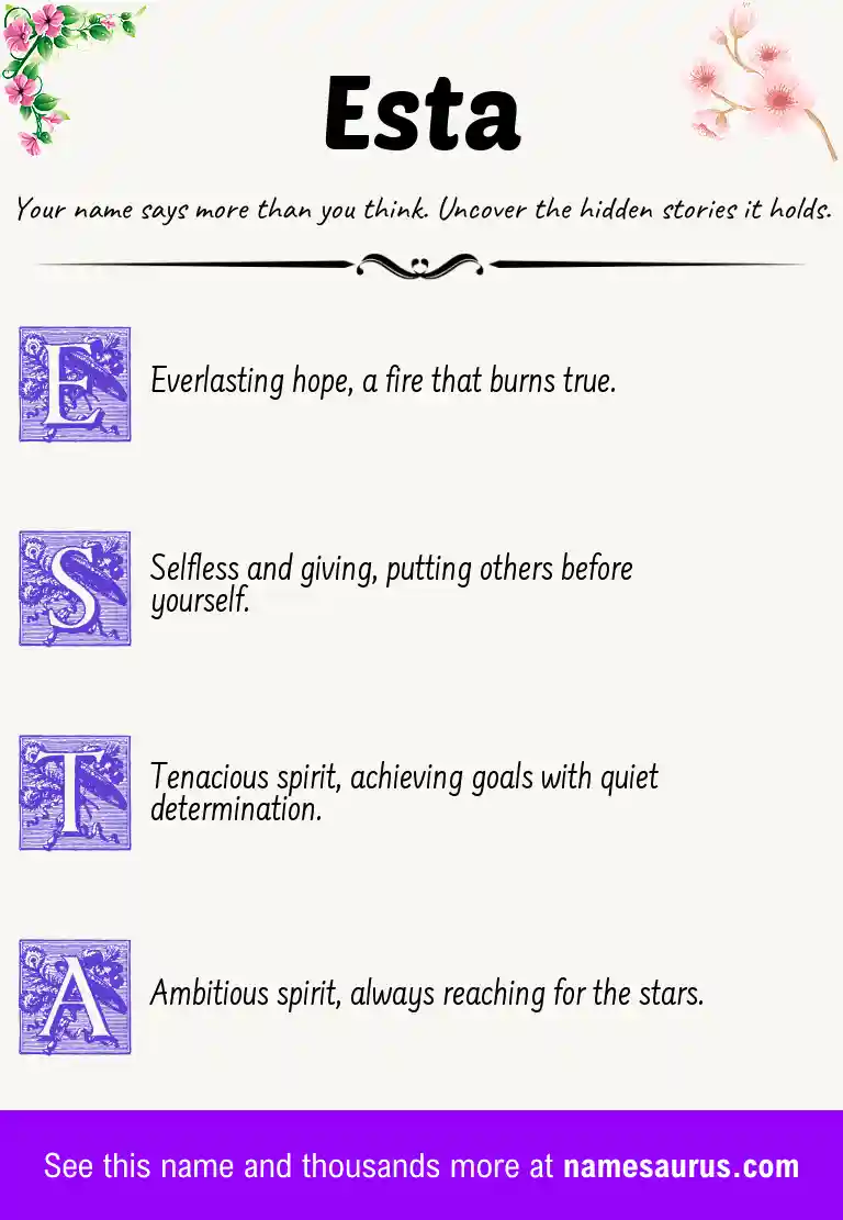 Acrostic poem about Esta.