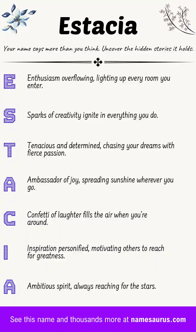 Acrostic poem about Estacia.