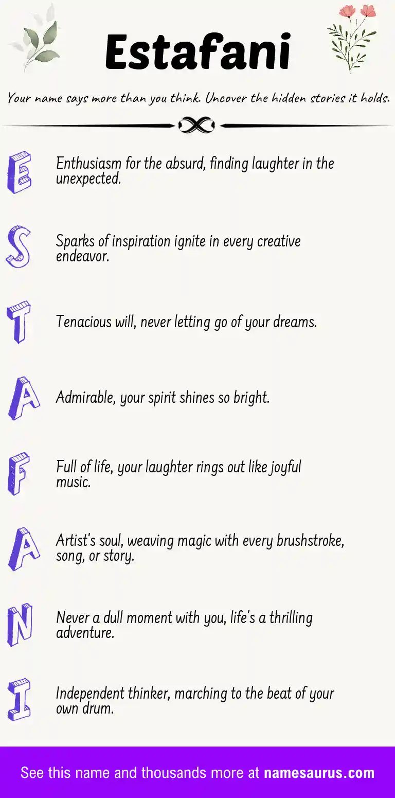 Acrostic poem about Estafani.