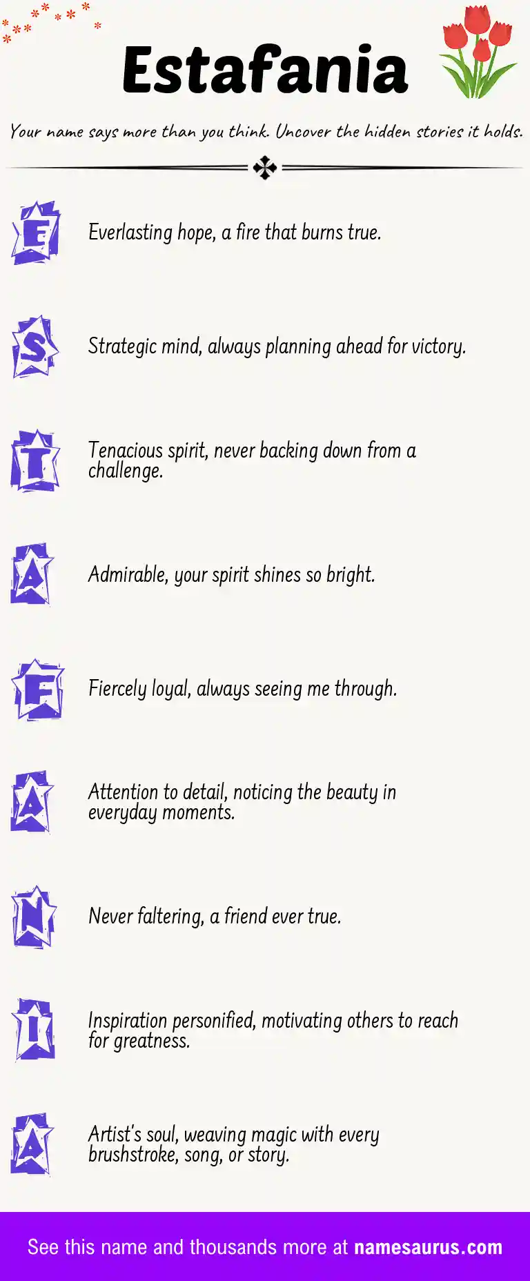 Acrostic poem about Estafania.