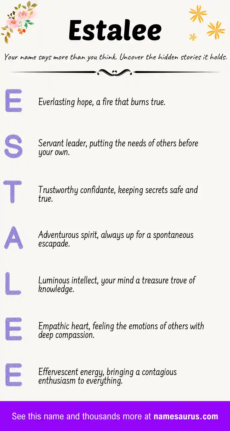 Acrostic poem about Estalee.