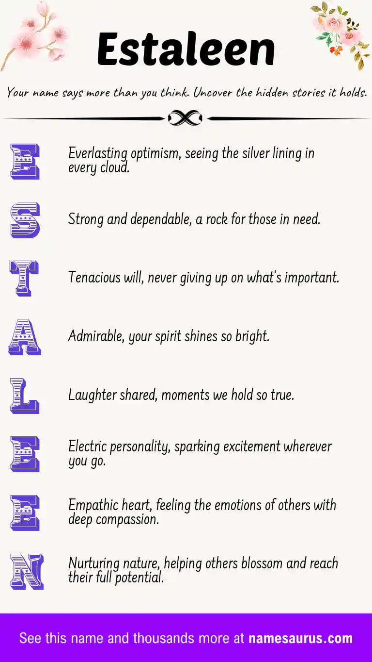 Acrostic poem about Estaleen.