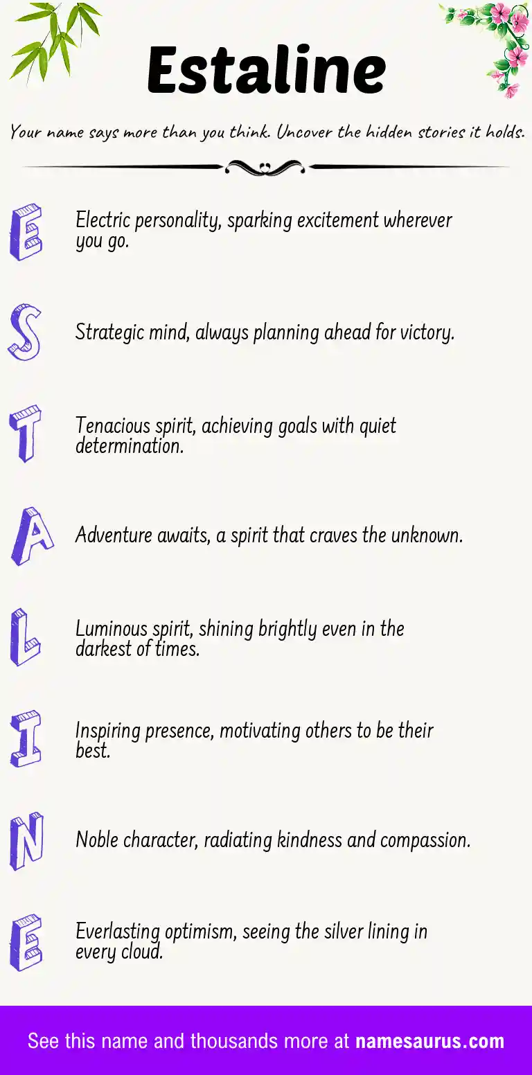 Acrostic poem about Estaline.