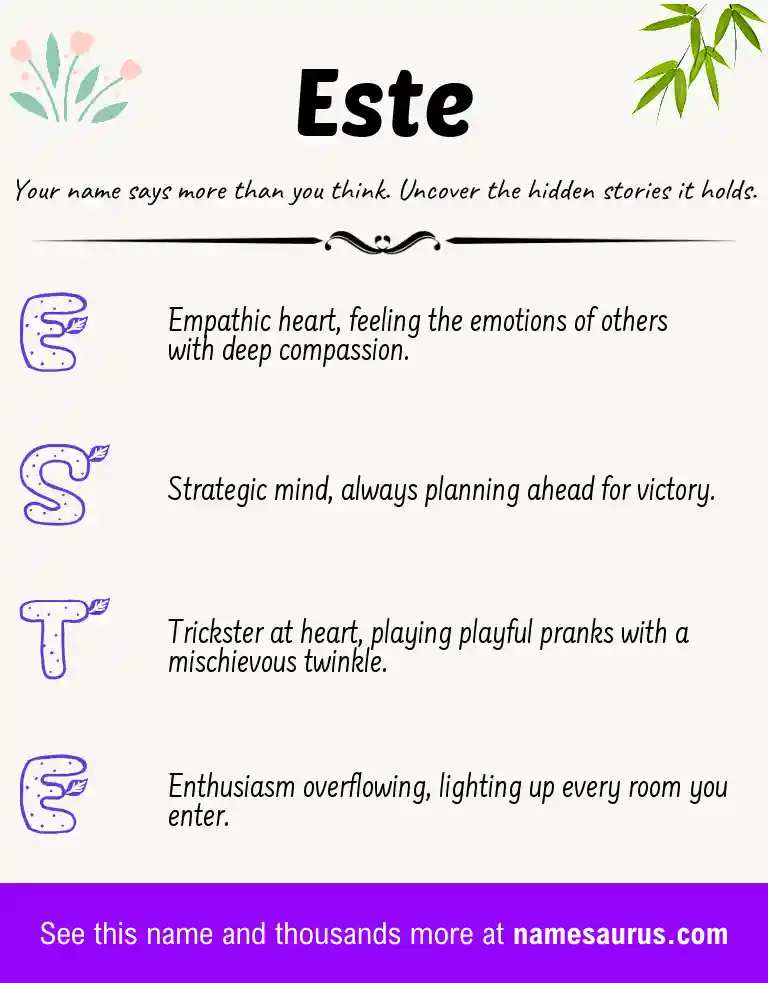 Acrostic poem about Este.