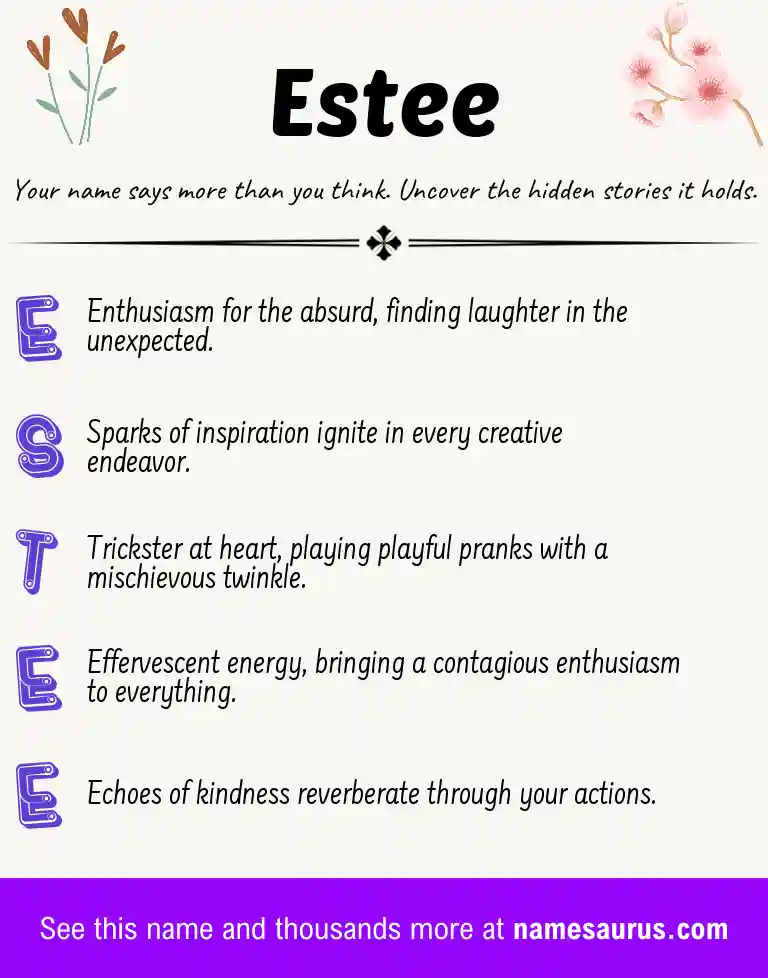 Acrostic poem about Estee.