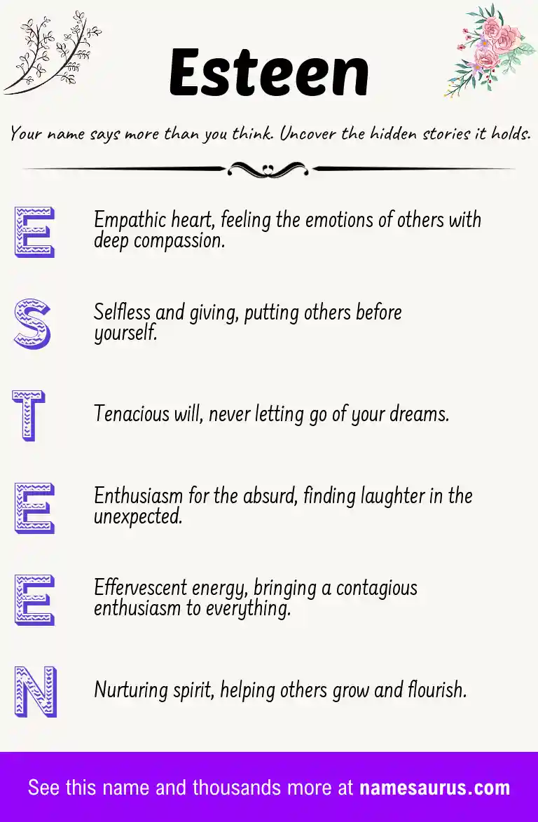 Acrostic poem about Esteen.