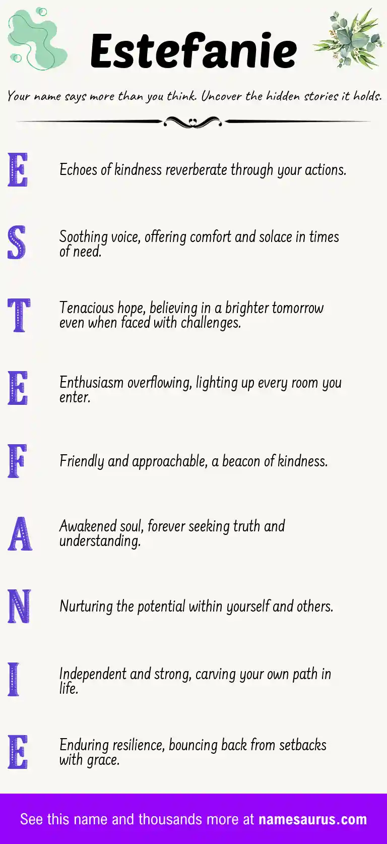 Acrostic poem about Estefanie.
