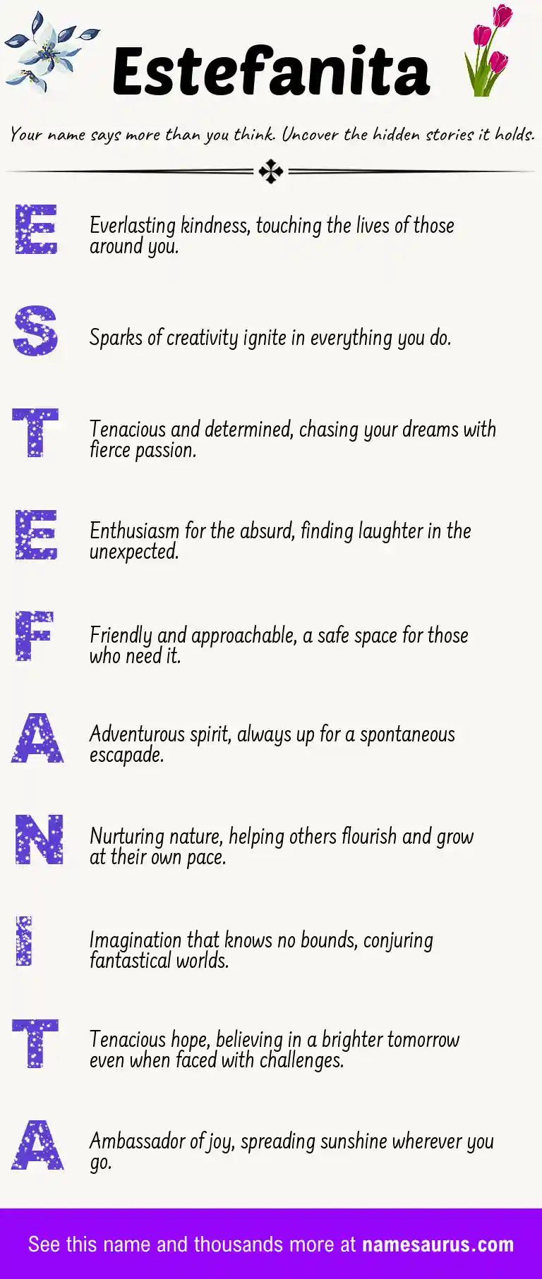 Acrostic poem about Estefanita.