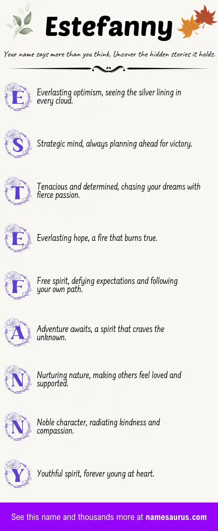 Acrostic poem about Estefanny.
