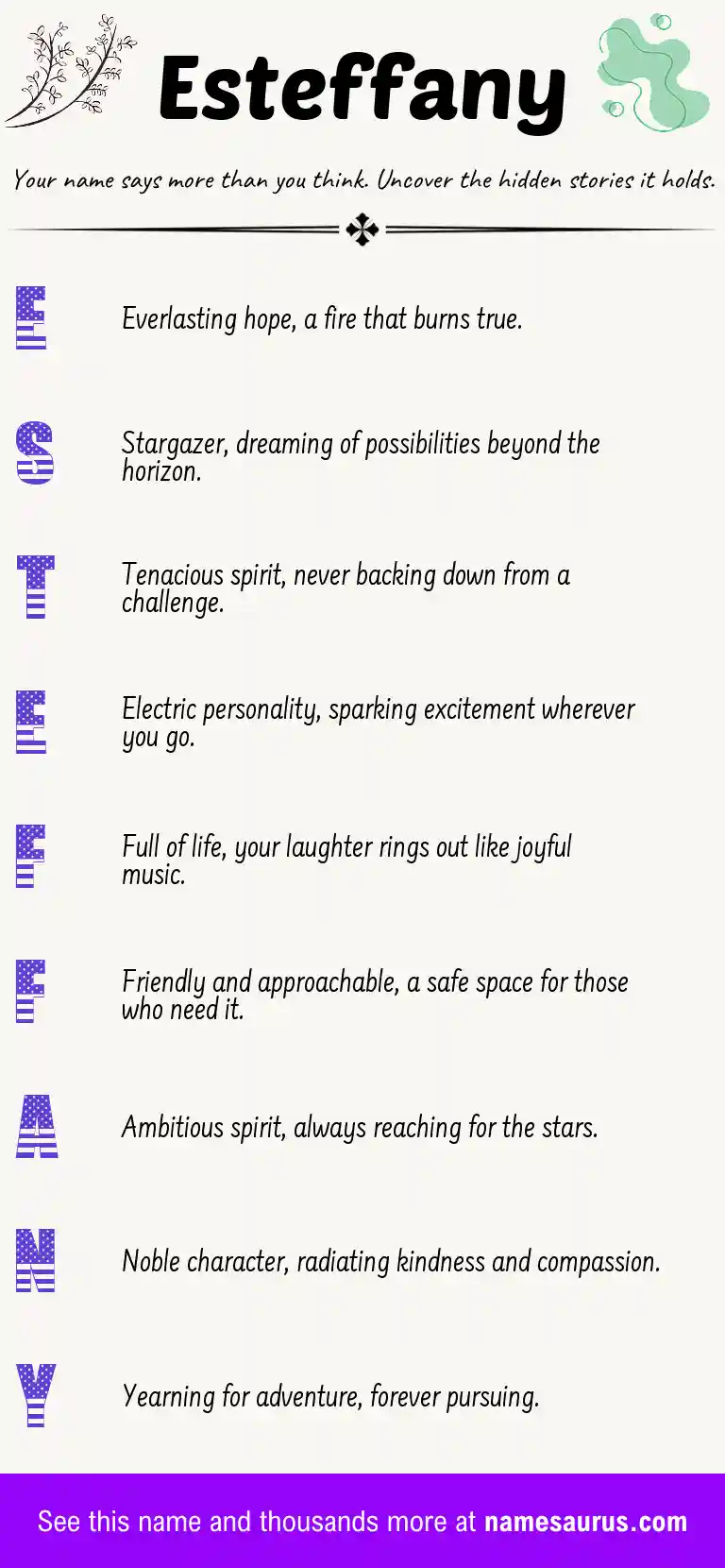 Acrostic poem about Esteffany.