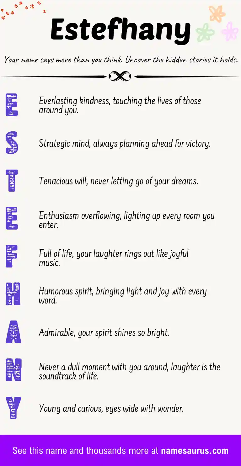 Acrostic poem about Estefhany.