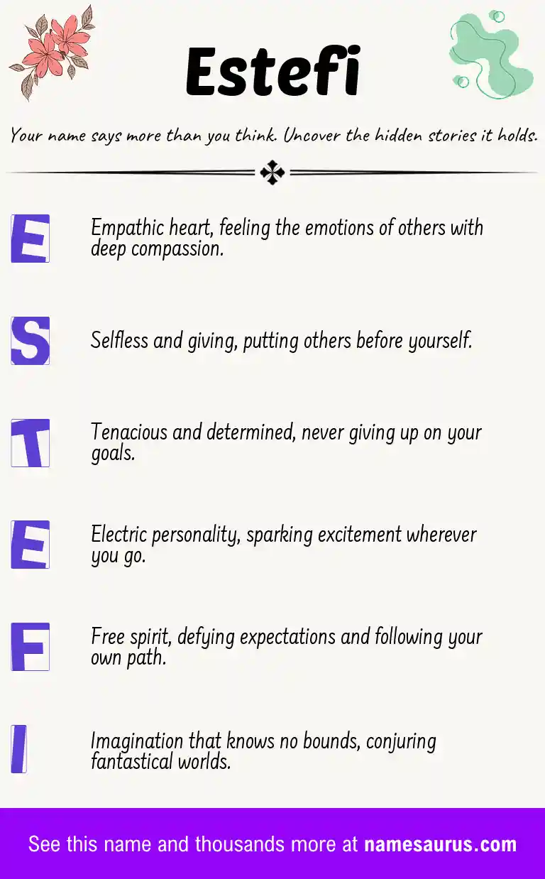 Acrostic poem about Estefi.