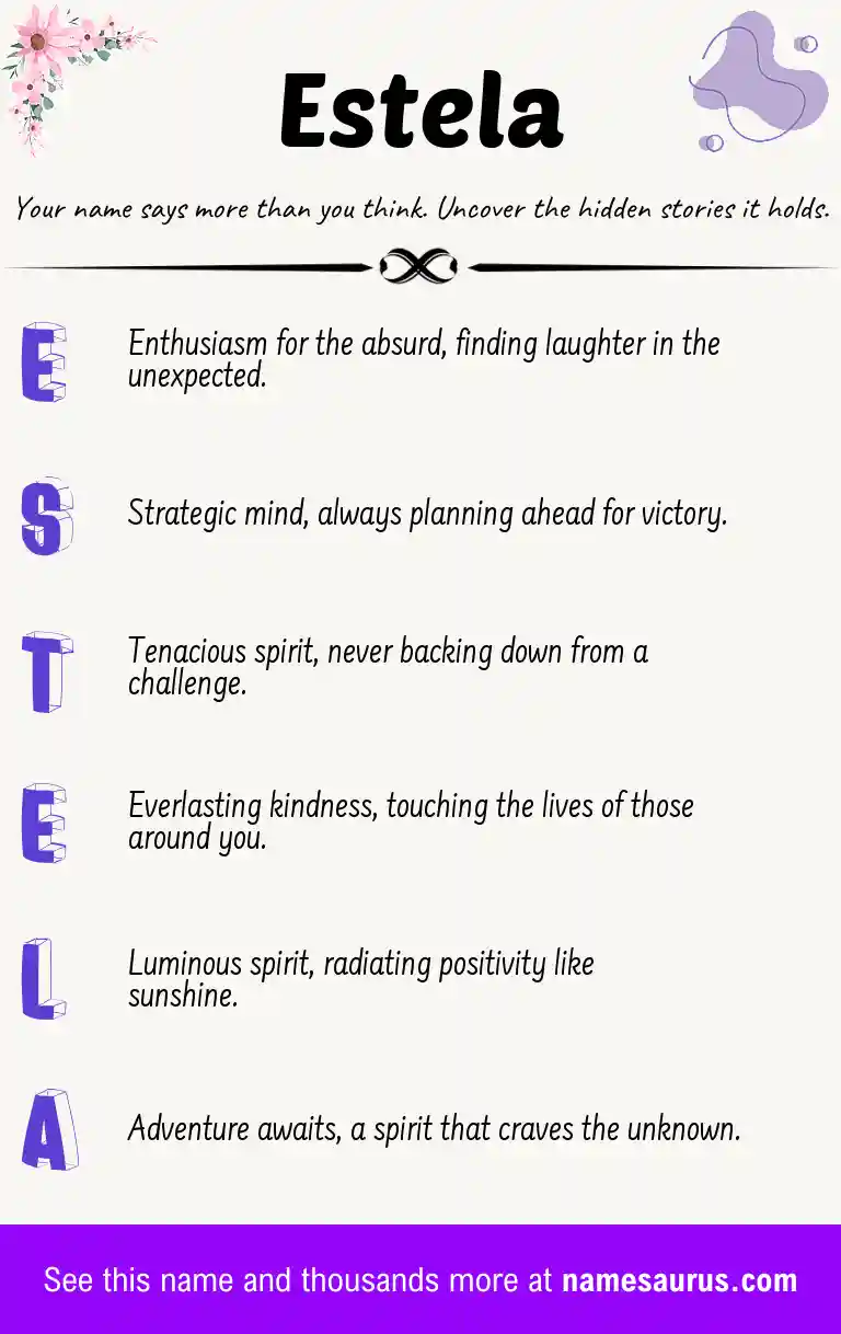 Acrostic poem about Estela.