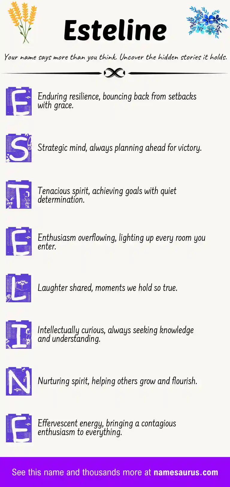 Acrostic poem about Esteline.