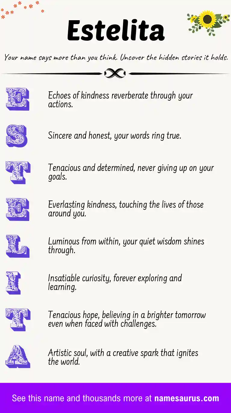 Acrostic poem about Estelita.