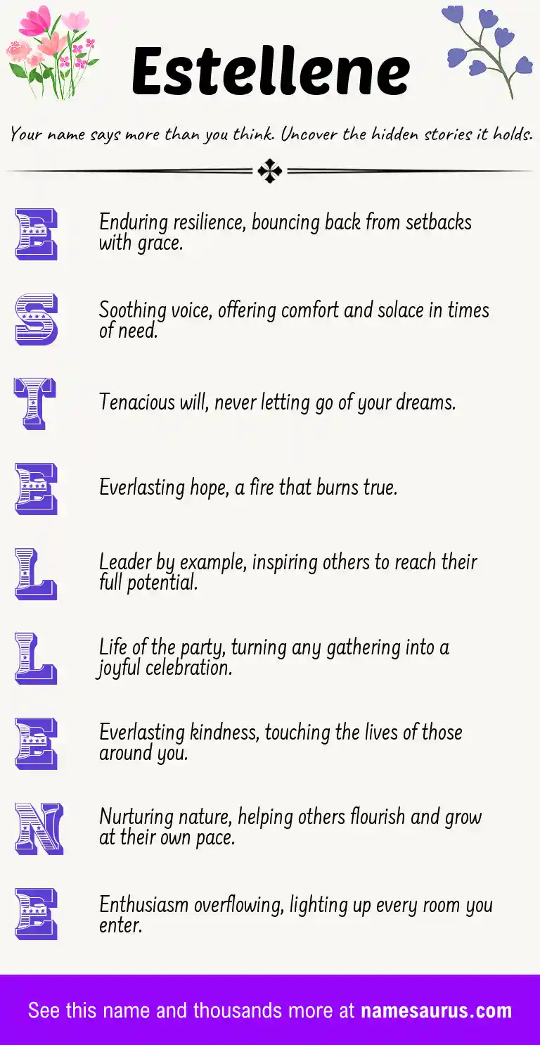 Acrostic poem about Estellene.