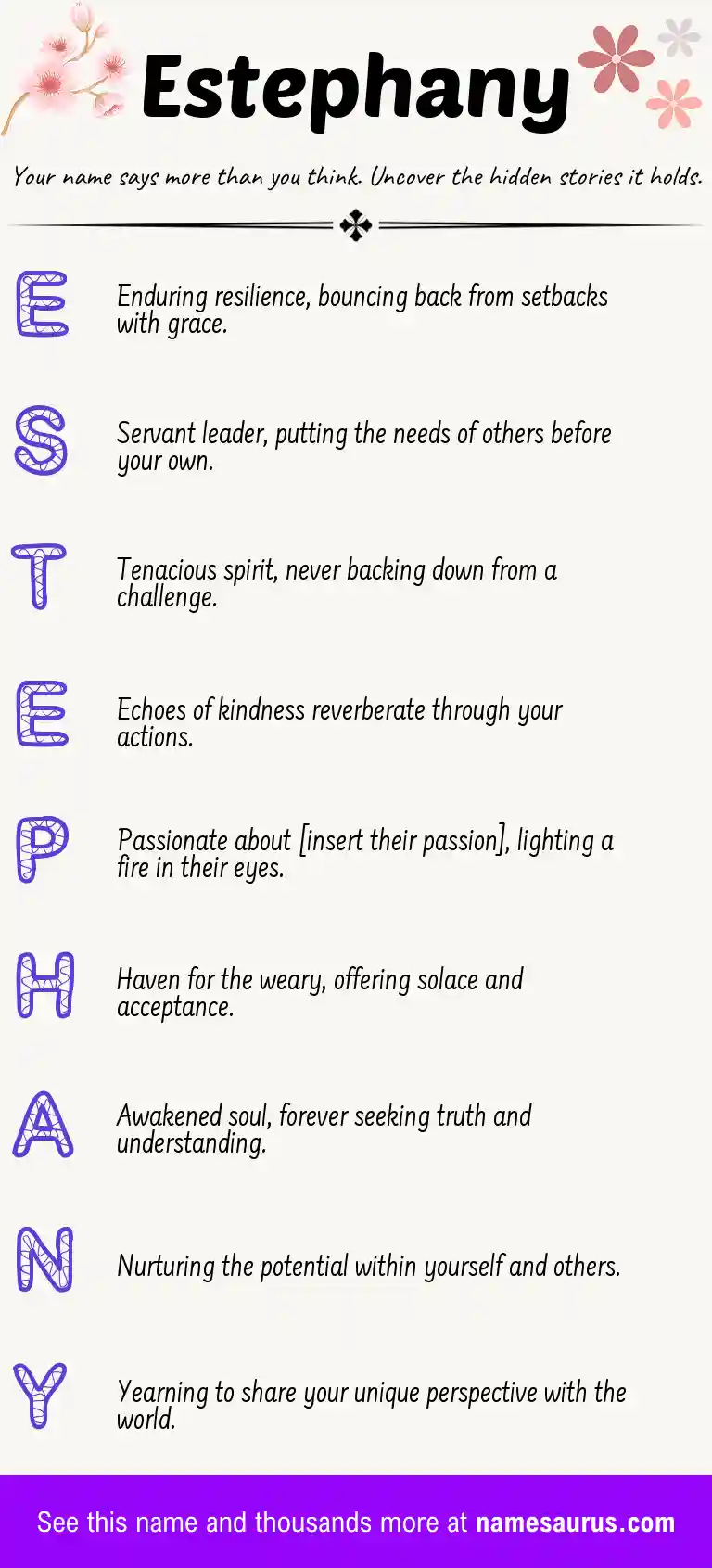 Acrostic poem about Estephany.