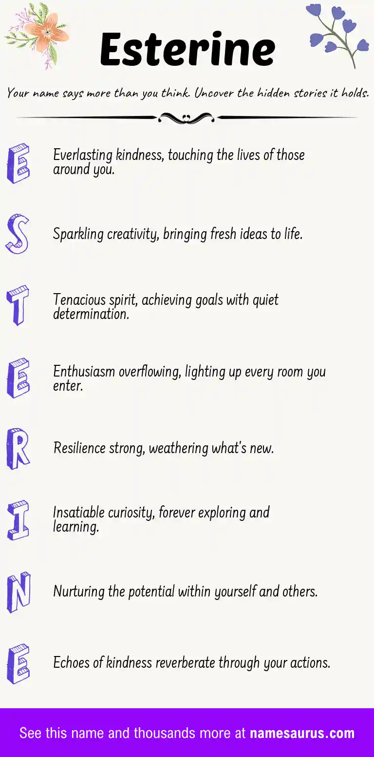 Acrostic poem about Esterine.