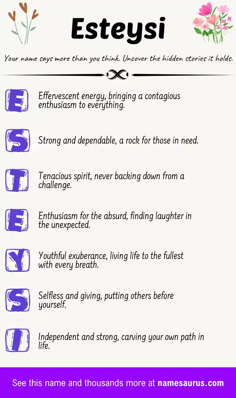Acrostic poem about Esteysi.