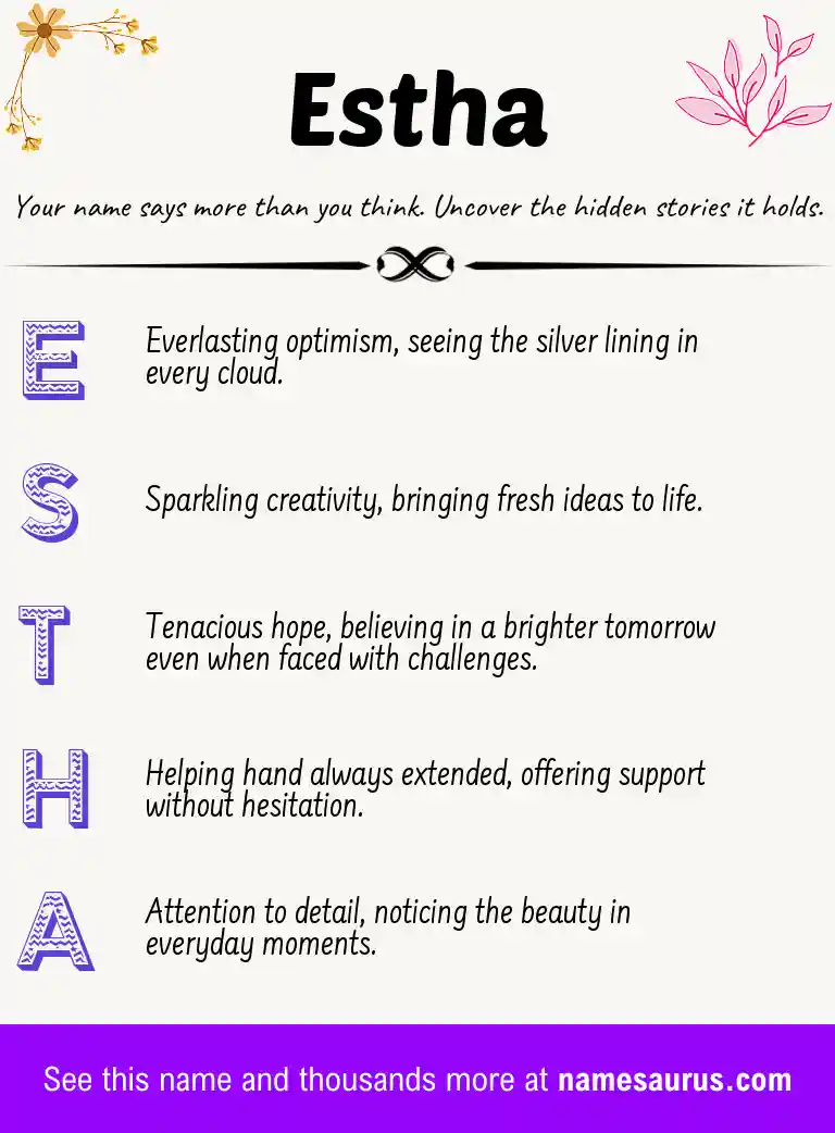Acrostic poem about Estha.