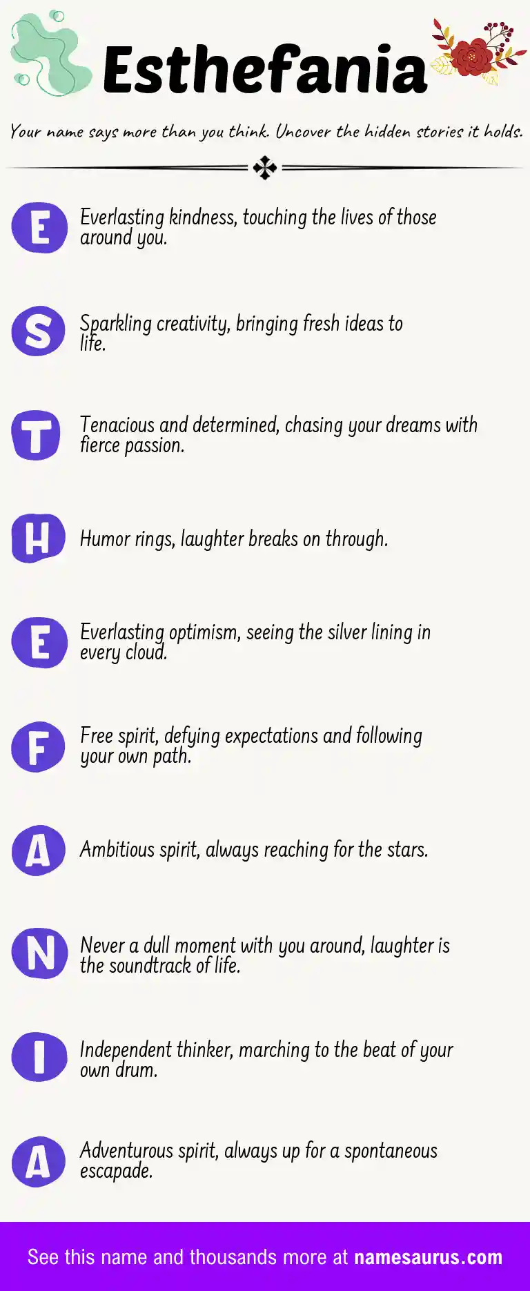 Acrostic poem about Esthefania.