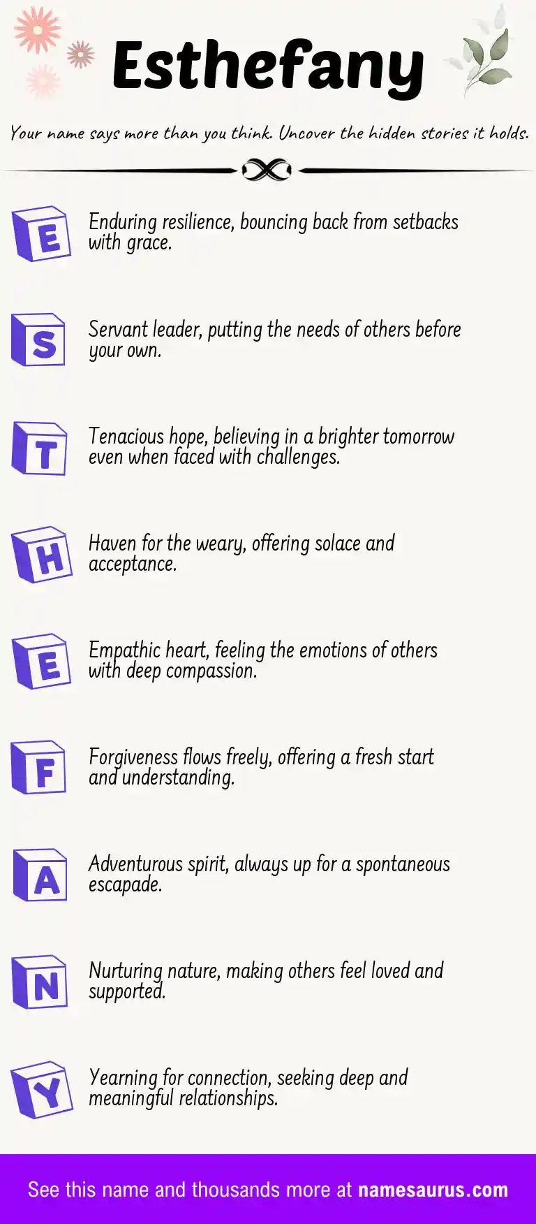 Acrostic poem about Esthefany.