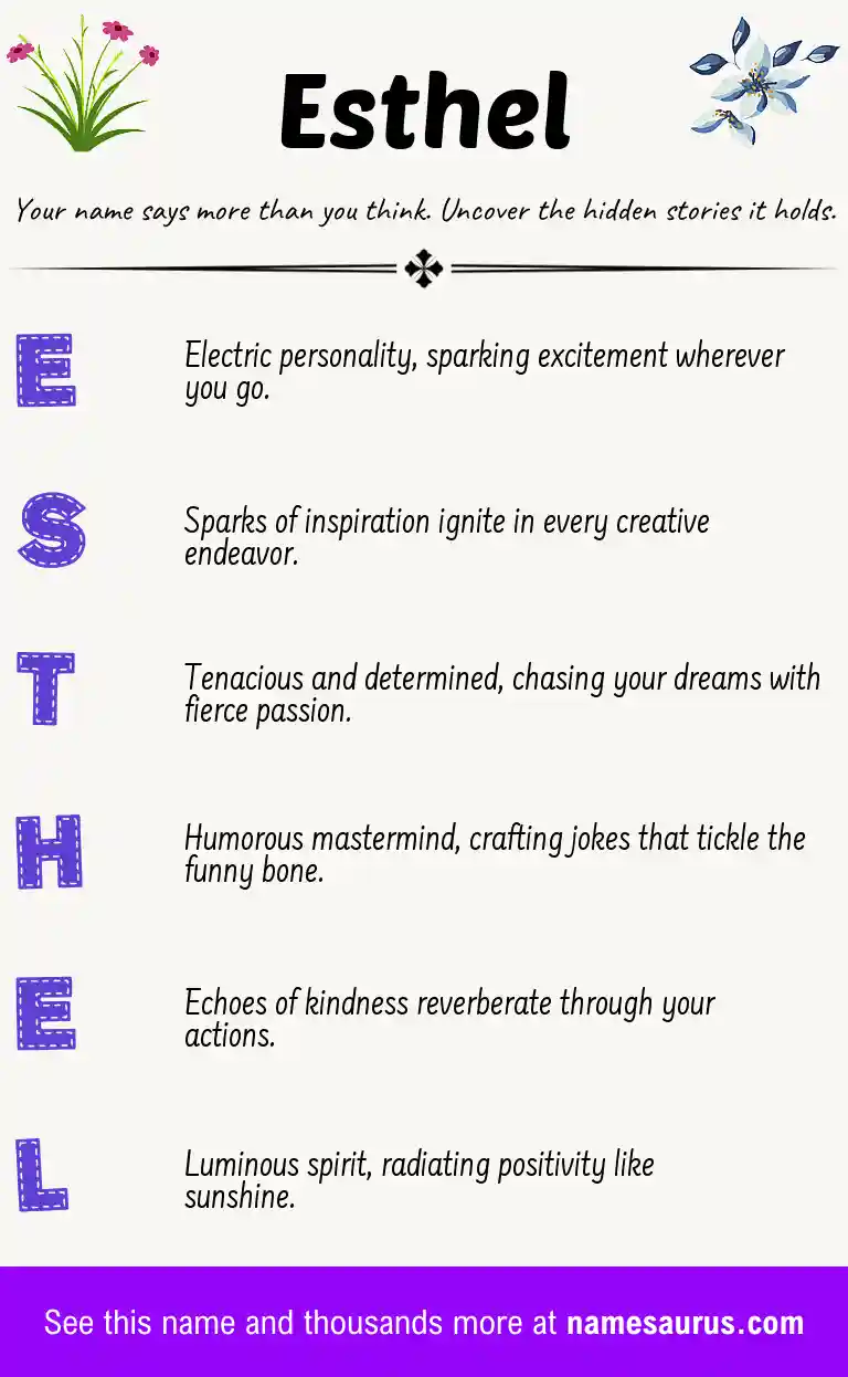 Acrostic poem about Esthel.