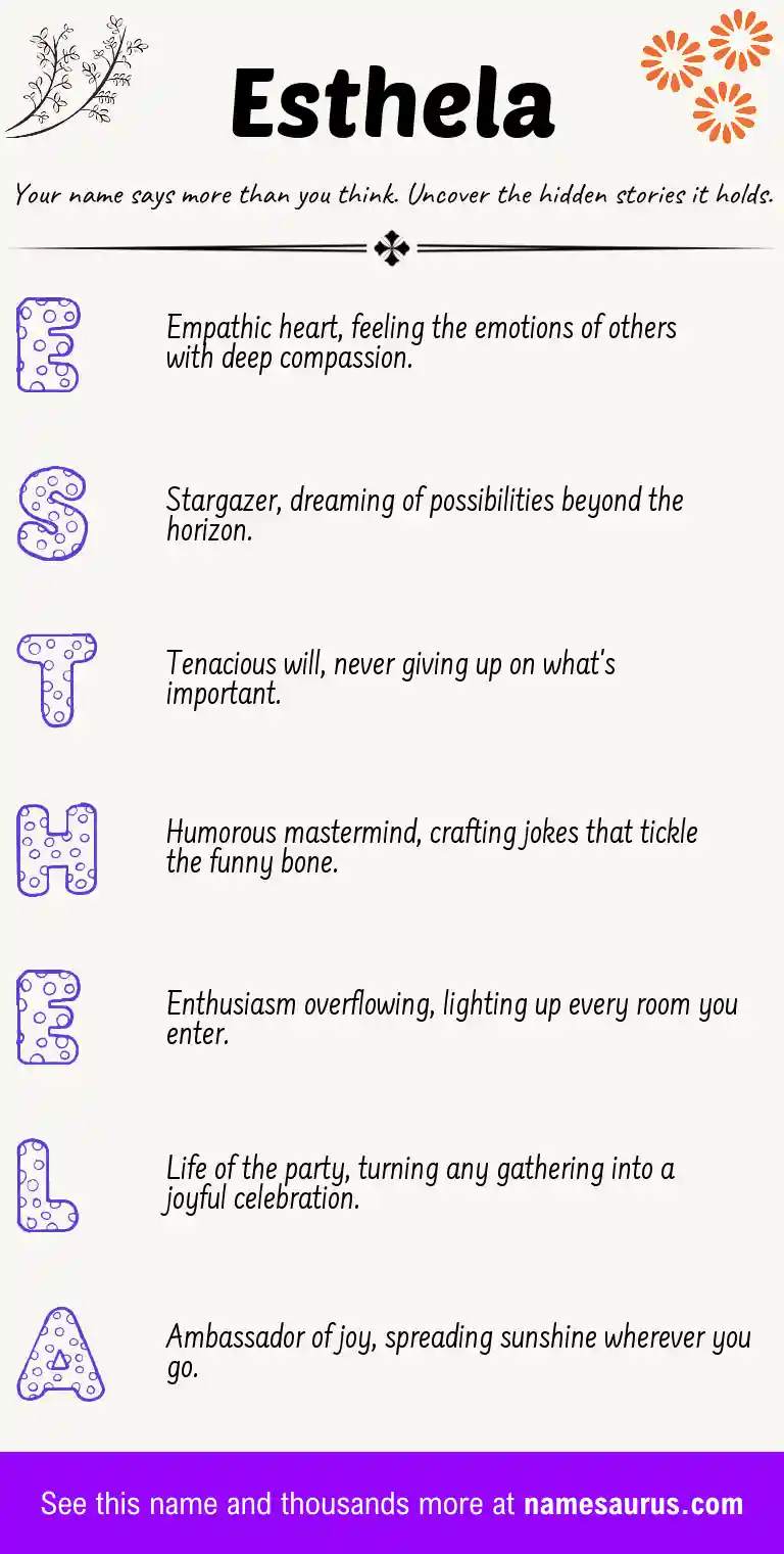 Acrostic poem about Esthela.