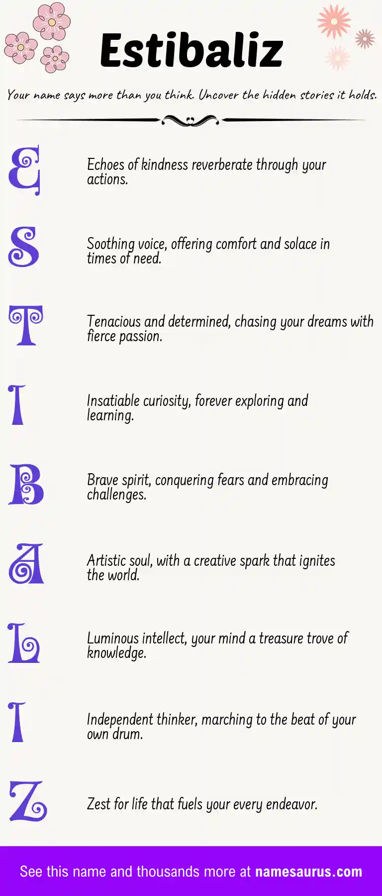 Acrostic poem about Estibaliz.