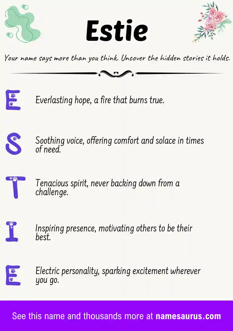Acrostic poem about Estie.