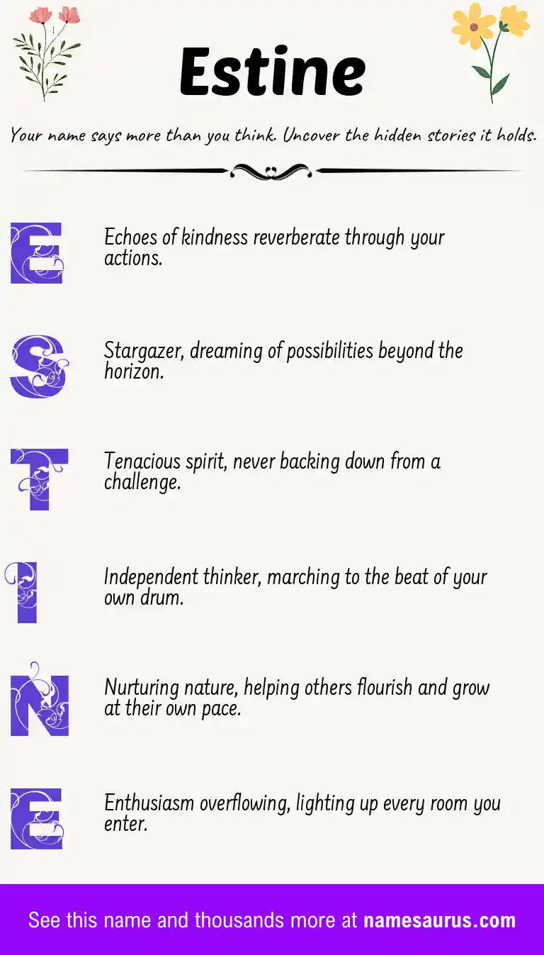 Acrostic poem about Estine.