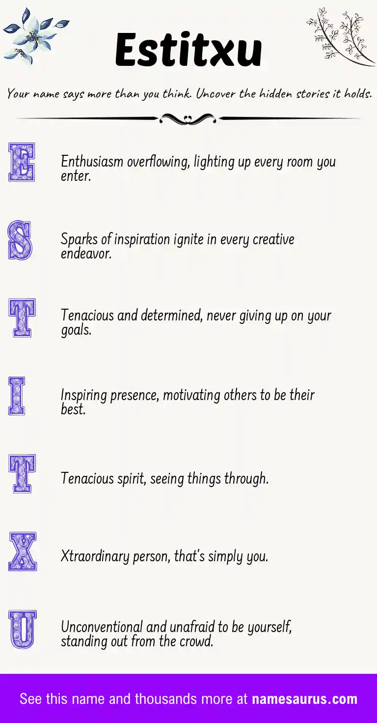 Acrostic poem about Estitxu.