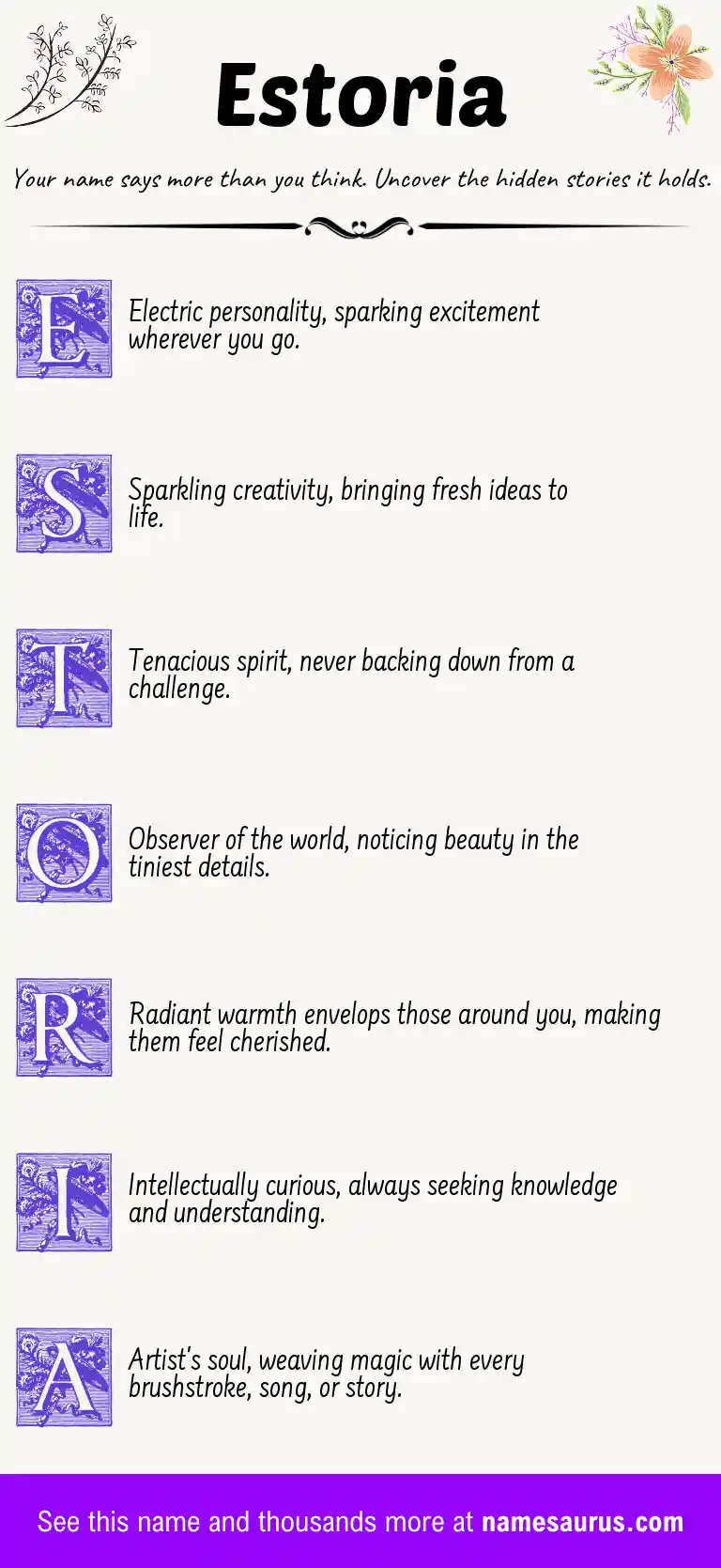 Acrostic poem about Estoria.